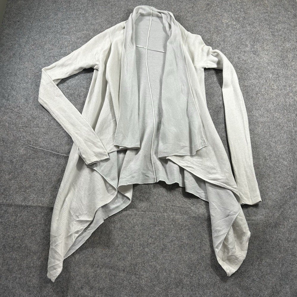 Lululemon Reflection Wrap Womens Small Heathered White Gray Sweater Yoga